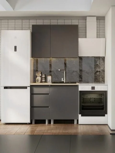 ARNIKA Кухонный гарнитур "Довер" 100см, без столешницы , графит